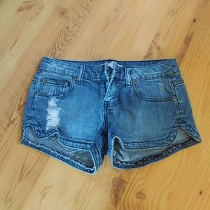 2.1 Denim | Mini Medium·Wash Jean Shorts